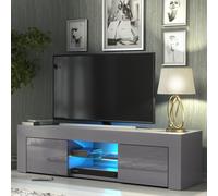 Loom 130cm TV Unit LED - Dark Grey Gloss Doors