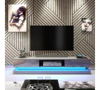 Tv Unit 180Cm Cabinet Stand Living Room High Gloss Doors - Dark Grey
