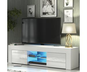 TV Unit Display Cabinet Living Room Set Gloss Doors Matt Body Storage LED