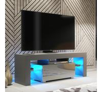 Tv Unit Floe 130Cm - Dark Grey With Gloss Doors