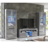 TV Unit High Gloss Grey &Matt Living Room Set Stand Display Cabinets LED Lights
