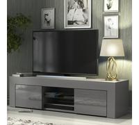 Tv Unit Loom 130Cm - Dark Grey With Gloss Doors