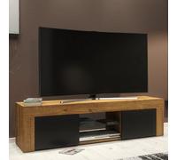 Tv Unit Loom 130Cm - Dark Oak & Black Matt Doors