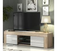 TV Unit Loom 130cm - Oak & White Gloss Doors