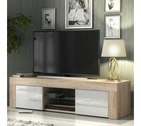 Tv Unit Loom 130Cm - Oak & White Gloss Doors