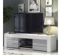 Tv Unit Loom 130Cm - White & Grey Gloss Doors
