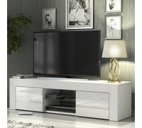 Tv Unit Loom 130Cm - White With Gloss Doors