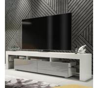 Tv Unit Nova 200Cm - White & Grey Gloss Doors