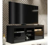 Tv Unit Pulse 145Cm - Black With Gloss Doors