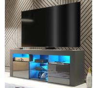 Mex Furniture LTD TV Unit Pulse 145cm - Dark Grey with Gloss Doors & LED Lights Mex Furniture LTD Dark Grey