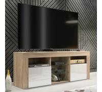 Tv Unit Pulse 145Cm - Oak & White Gloss Doors