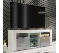 Tv Unit Pulse 145Cm - White & Grey Gloss Doors
