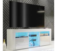 Mex Furniture LTD TV Unit Pulse 145cm - White with Gloss Doors & LED Lights Mex Furniture LTD White