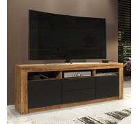 Tv Unit Shine 160Cm - Dark Oak & Black Matt Doors