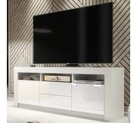 Tv Unit Shine 160Cm - White With Gloss Doors