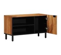 TV Unit Solid Acacia Wood 80 x 31.5 x 46 cm Wood Composite Wall Mounted Lowboard with Storage Space, Modern Living Room Furniture, Compact Media Console, Space-saving, Functional and Elegant