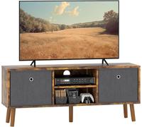 HOMCOM Modern TV Cabinet Stand w/ Shelves & Drawers, Bedroom Rustic Brown