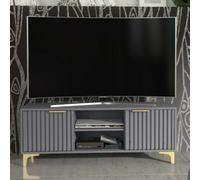 Tv Unit Tide Crest 120Cm - Dark Grey & Gold