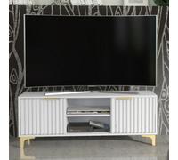 Mex Furniture LTD TV Unit Tide Crest 120cm - White & Gold Mex Furniture LTD White