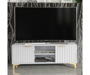 TV Unit Tide Crest 120cm - White & Gold