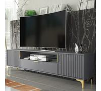 Mex Furniture LTD TV Unit Tide Crest 200cm - Dark Grey & Gold Mex Furniture LTD Dark Grey
