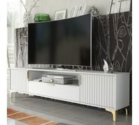 Tv Unit Tide Crest 200Cm - White & Gold
