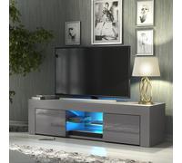 Loom 130cm TV Unit LED - Dark Grey Gloss Doors