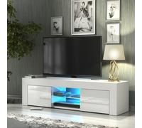 TV Unit TV Stand Cabinet Sideboard White High Gloss LED Storage Unit 130cm