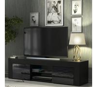 Tv Unit Tv Stand Sideboard Cabinet Black High Gloss Media Storage Unit 130Cm
