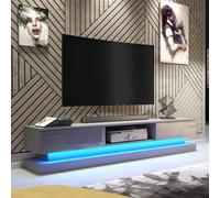 TV Unit TV Stand Sideboard Cabinet Grey Gloss Modern LED Storage Unit 180cm
