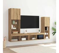 TV Unit Wall Cabinet Floating TV Stand With RGB LED Light Engineered Wood vidaXL