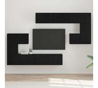 TV Units Wall-mounted 4 pcs Black Oak Engineered wood