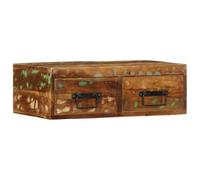 TV Wall Cabinet Made of Solid Reclaimed Wood 60 x 30 x 19 cm Compact Space Saving with Storage Space and Cable Management for Living Room and Home Cinema Modern and Robust