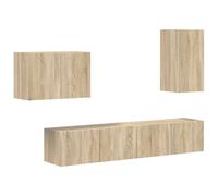 TV Wall Cabinet Set with Shelf Wall-mounted Engineered Wood Unit Media vidaXL