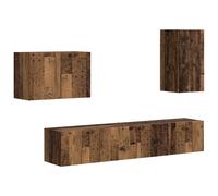 TV Wall Cabinet Set with Shelf Wall-mounted Engineered Wood Unit Media vidaXL