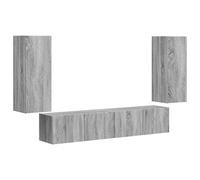 TV Wall Cabinet Set with Shelf with Door 4 pcs Engineered Wood Elegant vidaXL