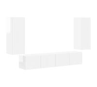 TV Wall Cabinet Set with Shelf with Door 4 pcs Engineered Wood Elegant vidaXL
