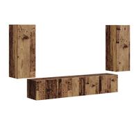 TV Wall Cabinet Set with Shelf with Door 4 pcs Engineered Wood Elegant vidaXL