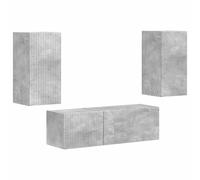 TV Wall Cabinet Set with Shelf with Door 4 pcs Engineered Wood Modular vidaXL