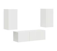 TV Wall Cabinet Set with Shelf with Door 4 pcs Engineered Wood Modular vidaXL