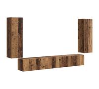TV Wall Cabinet Set with Shelf with Door 4 pcs Engineered Wood Stand vidaXL