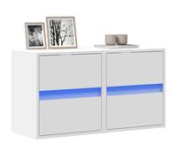 TV Wall Cabinet with LED Black Width:180/130/100/80/41 cm Engineered wood vidaXL