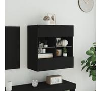 TV Wall Cabinet with LED Lights Floating TV Stand Unit Cabinet Storage Furniture