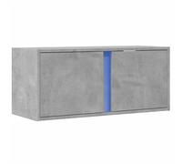 vidaXL TV Wall Cabinet with LED Lights Floating Cabinet TV Unit Concrete Grey