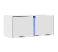vidaXL TV Wall Cabinet with LED Lights TV Unit Wall Mounted Cabinet White