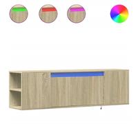 vidaXL TV Wall Cabinet with LED Lights Sonoma Oak 135x31x39.5 cm