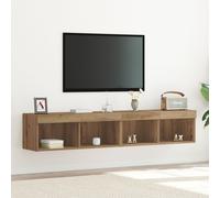 TV Wall Cabinets with LED Lights 2 pcs Artisan Oak 80x30x30 cm Berkfield Home Brown One Size