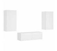 TV Wall Cabinets with LED Lights 3 Piece Floating TV Wall Unit TV Stand vidaXL