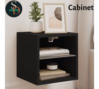 TV Wall Cabinets with Led Lights Display Sideboard Storage Black vidaXL