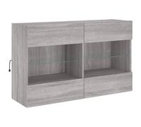 vidaXL TV Wall Cabinet with LED Lights Smoked Oak 78.5x30x60.5 cm